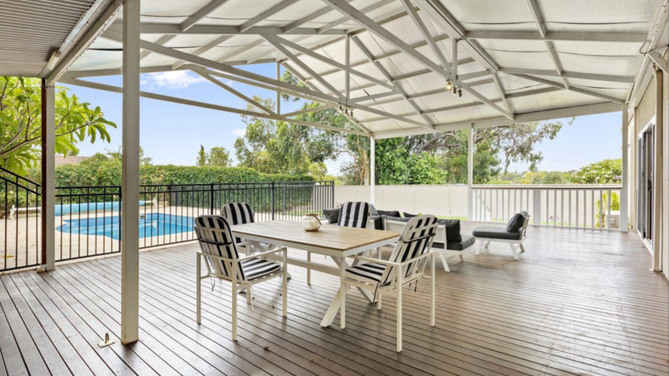 Backyard of the home at 448 Cambridge Street, Floreat which sold at auction to a surprise bidder.