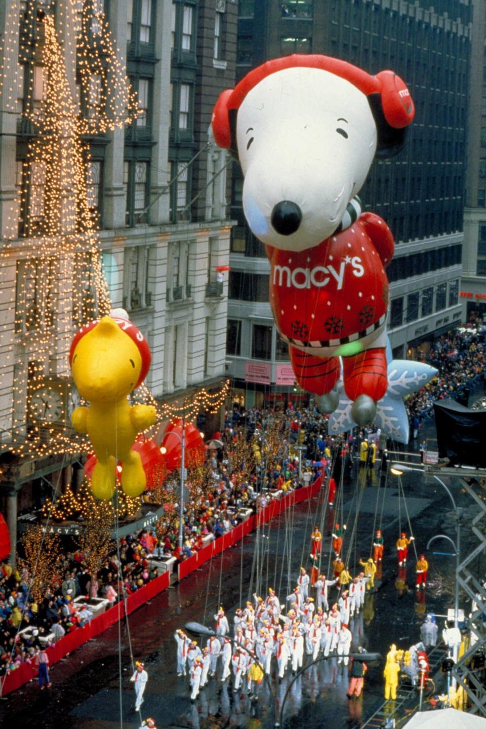 The Peanuts comic strip characters Woodstock and Snoopy balloons are a traditional feature in the Macy's Thanksgiving Day Parade. (Gannett News Service/NBC)