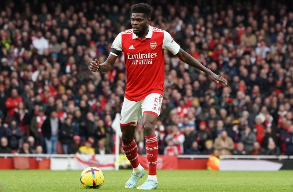 Arsenal's Thomas Partey during the Premier League match between Arsenal FC and Brentford FC at Emirates Stadium on February 11, 2023 in London, United Kingdom - Stephanie Meek - CameraSport via Getty Images