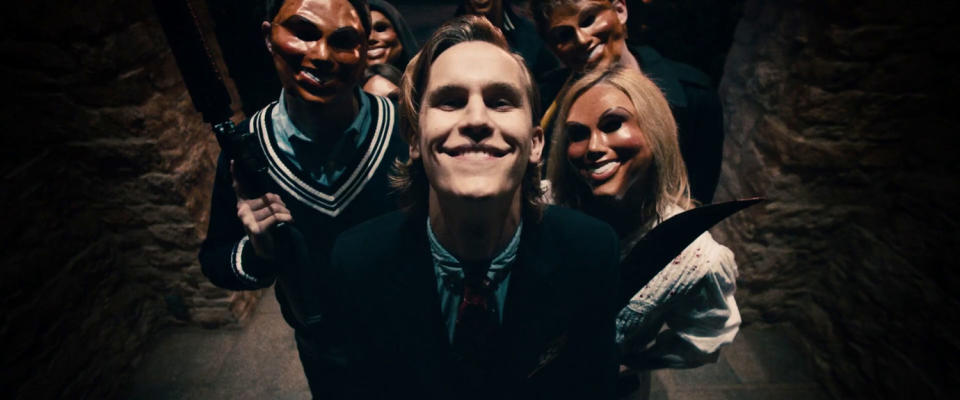You don&#39;t want this lot at your door on Purge night. (Credit: Universal Pictures)