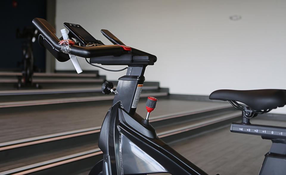 An official says the cycle studio at the new Middletown YMCA will house 30 bicycles for classes.
