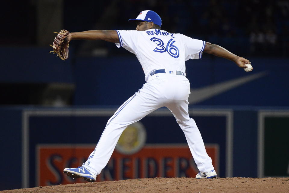 Toronto Blue Jays relief pitcher Carlos Ramirez still has a lot to prove, but he looks like a guy who’s going to be almost impossible for right-handers to hit. (Nathan Denette/CP)