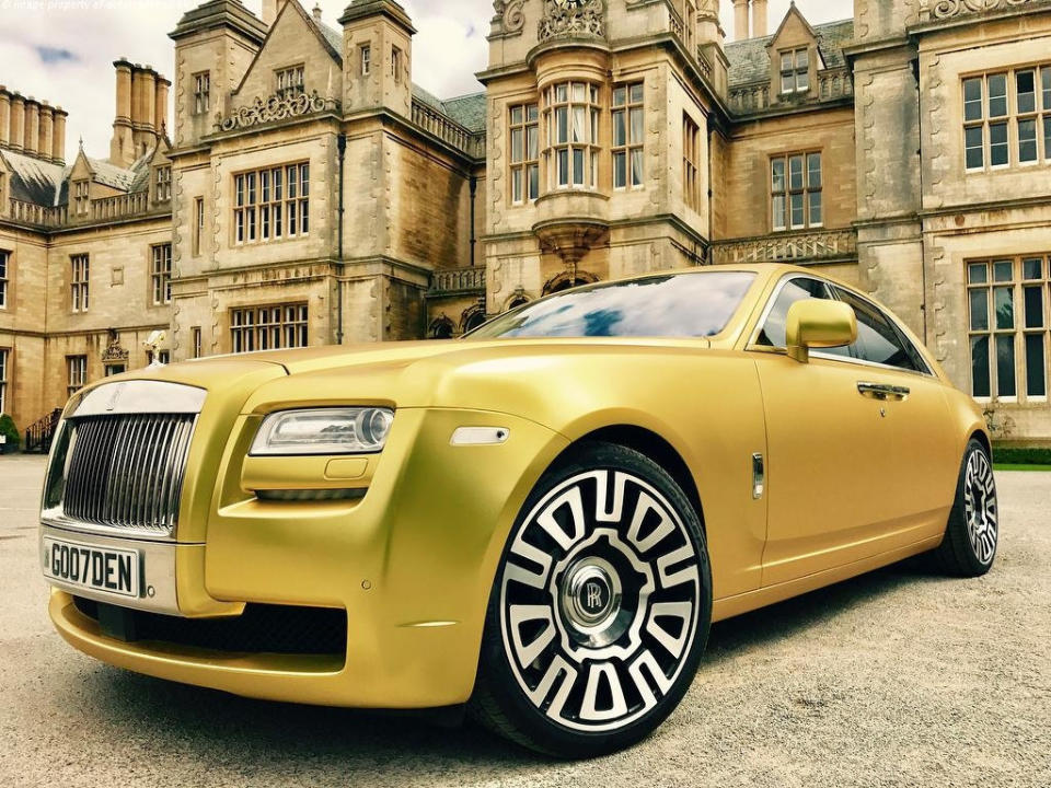 The gold Rolls-Royce Ghost will set you back the equivalent of almost £118,000 (Auto Trader/SWNS.com)