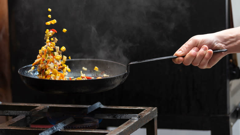 Sautéing vegetables