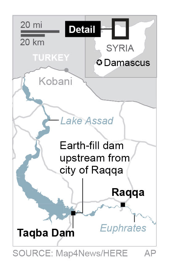 Islamic State warns Syrian dam at risk, evacuates residents