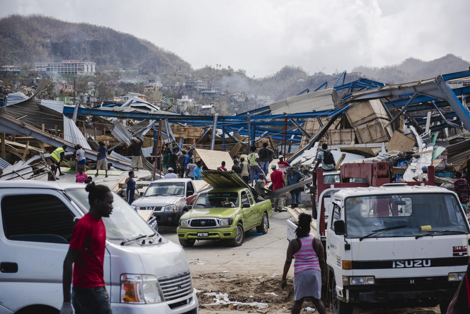 The Dominican town of Canefield is seen in this picture taken Friday, four days after Hurricane Maria. (Photo: LIONEL CHAMOISEAU via Getty Images)