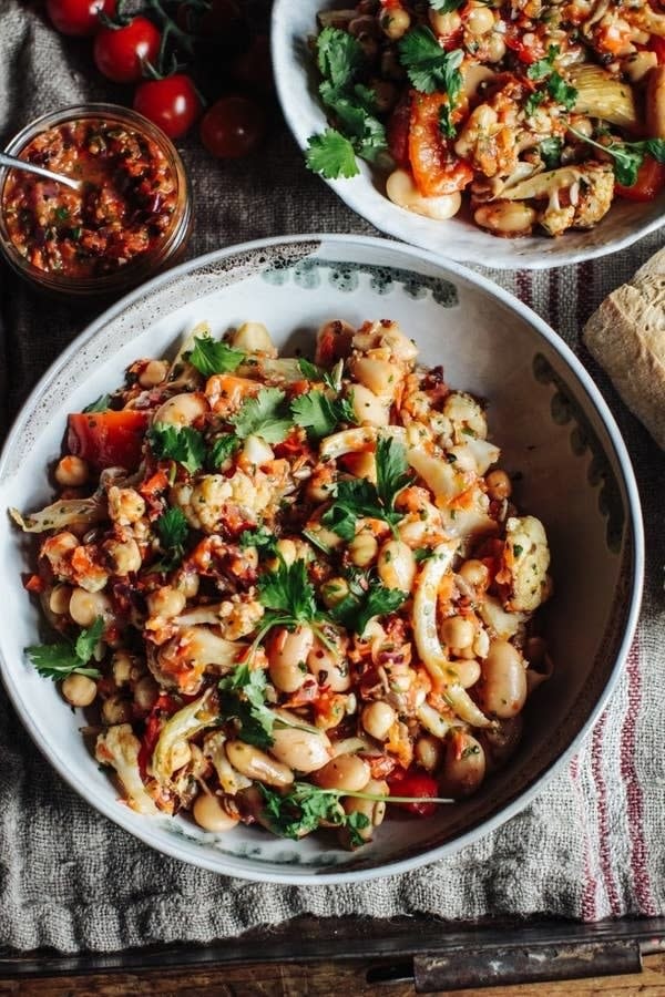 Cauliflower, Fennel, and White Bean Salad in a bowl