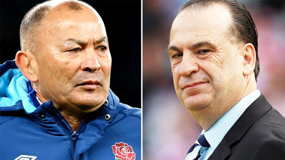 Eddie Jones, pictured here alongside Peter V'landys.