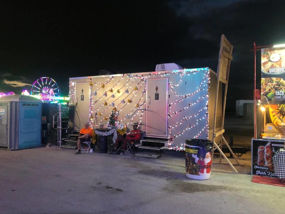 Behold, the world’s most festive port-A-potties.