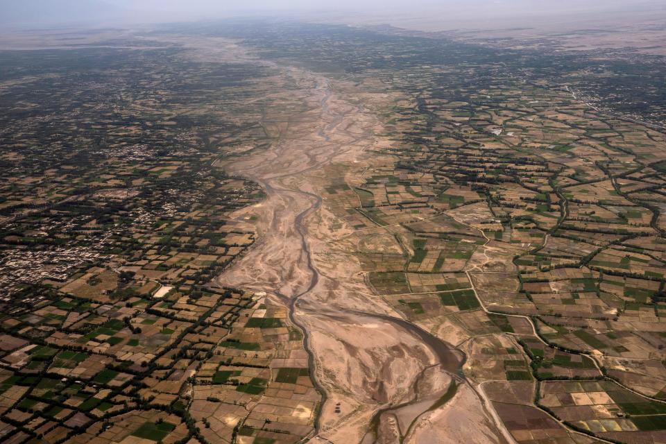 FILE - An aerial view of the outskirts of Herat, Afghanistan, Monday, June 5, 2023. Two 6.3 magnitude earthquakes killed dozens of people in western Afghanistan's Herat province on Saturday, Oct. 7, 2023, the country's national disaster authority said. (AP Photo/Rodrigo Abd)