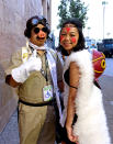 <p>Cosplayer dressed as Porco Rosso and Princess Mononoke from Hayao Miyazaki’s anime films at Comic-Con International on July 21, 2018, in San Diego. (Photo: Angela Kim/Yahoo Entertainment) </p>