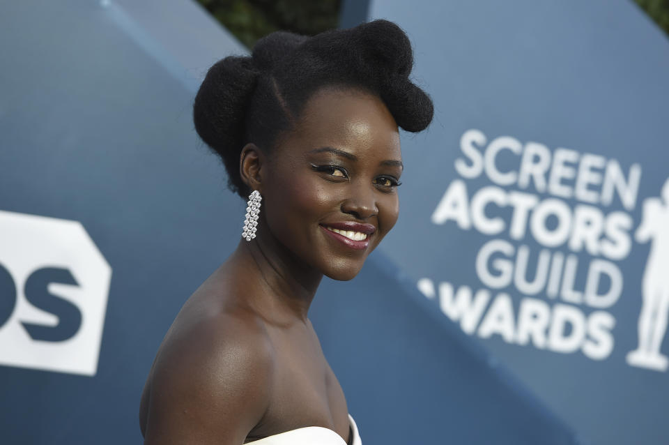 Lupita Nyong'o arrives at the 26th annual Screen Actors Guild Awards at the Shrine Auditorium & Expo Hall on Sunday, Jan. 19, 2020, in Los Angeles. (Photo by Jordan Strauss/Invision/AP)