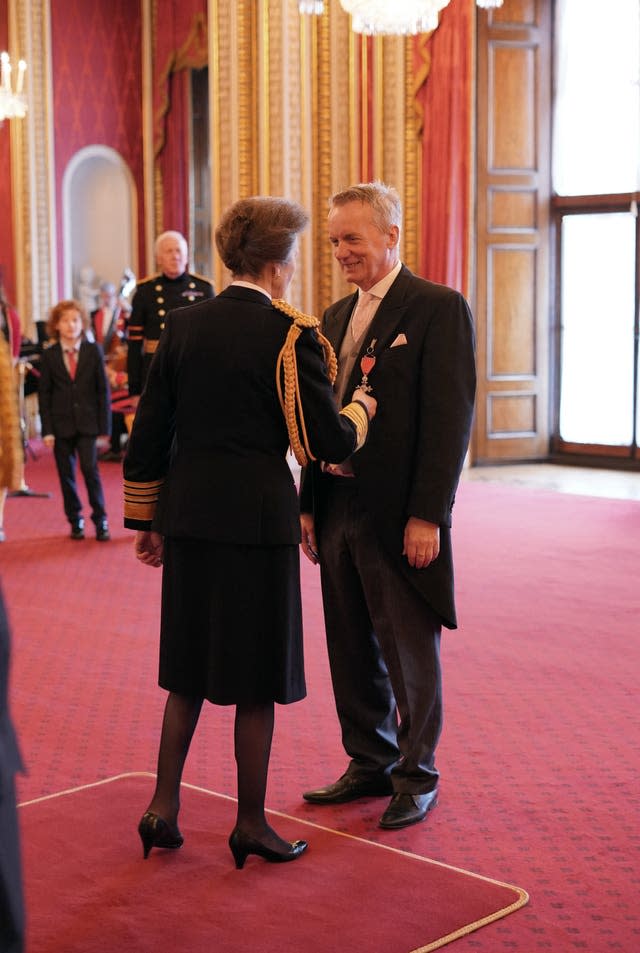 Frank Skinner with the Princess Royal 
