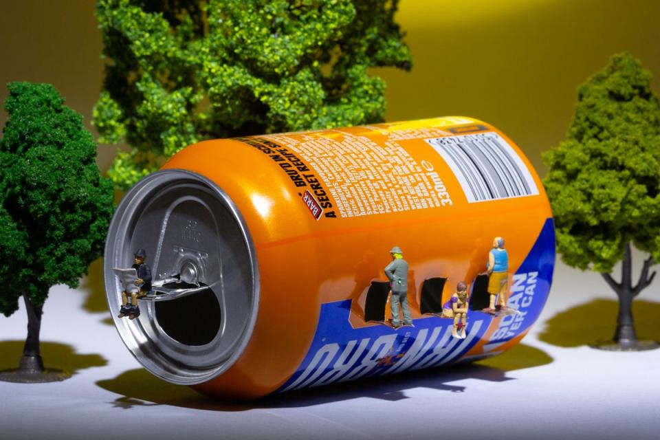 The artist turns a can into an Irn-Bru loo (David Gilliver/SWNS)