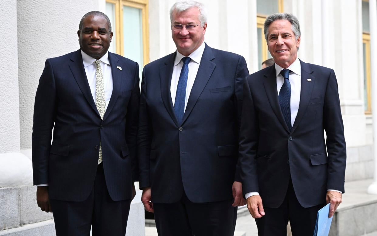 UK Foreign Secretary David Lammy, left, and US Secretary of State, Anthony Blinken, right