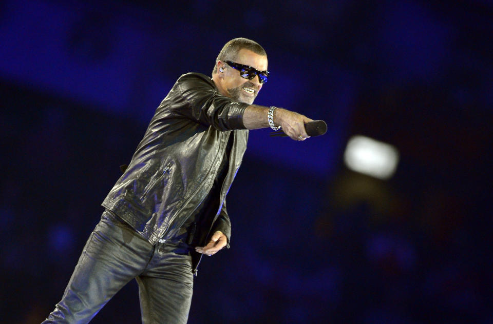 George Michael performing during the closing ceremony of the 2012 London Olympic Games. (AFP/GettyImages)