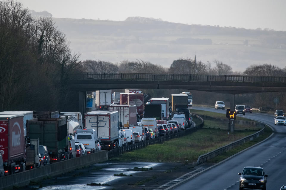 Millions of people were told to stay at home amid fears of traffic chaos thanks to Storm Eunice. (SWNS)