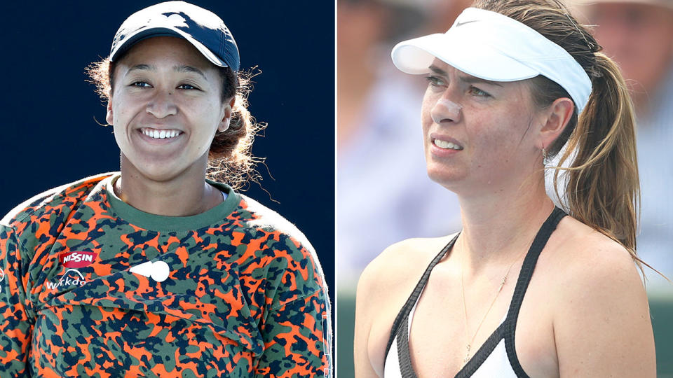 Naomi Osaka's trainer says the Japanese star is on 'another level' than Maria Sharapova was. Pic: Getty