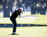 Graeme McDowell, of Northern Ireland, hits off seventh tee during the second round of the RSM Classic golf tournament on Friday, Nov. 16, 2018, in St. Simons Island, Ga. (AP Photo/Stephen B. Morton)