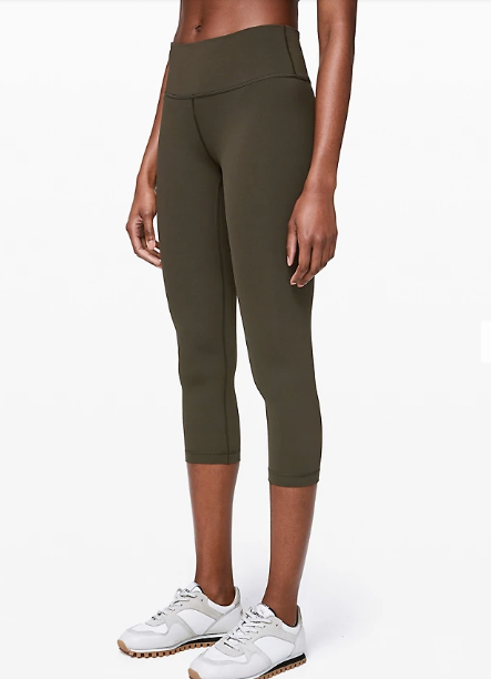 Wunder Under Crop Mid-Rise 21" Full-On Luxtreme in dark olive