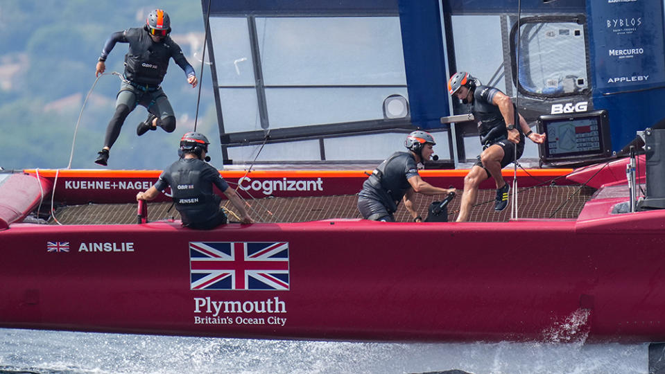 The Great Britain SailGP Team at a St. Tropez Season 2 race. - Credit: Bob Martin/SailGP