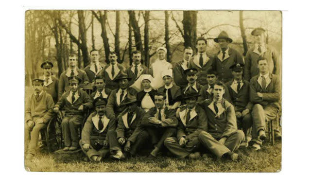 Private Leslie Friston, third from left, middle row, in picture supplied by his family (Royal British Legion/PA)