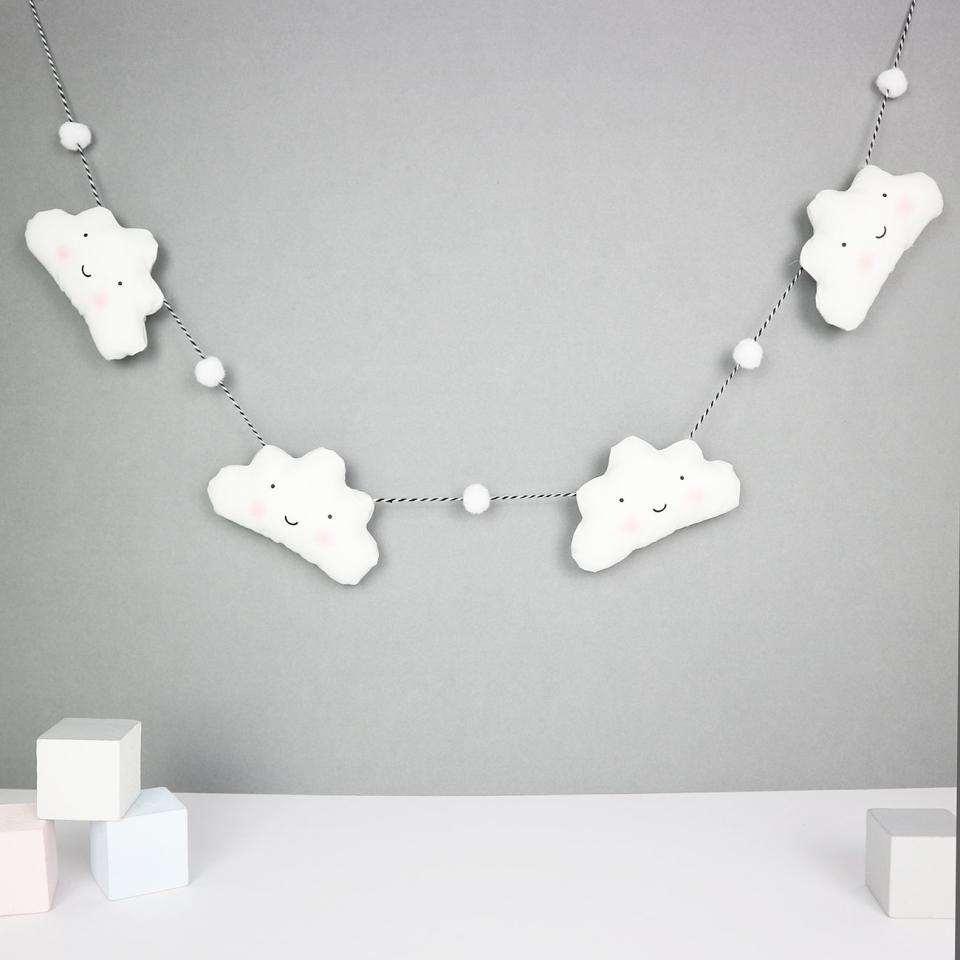 <p>Cloud Garland With Mini Pom Poms by Paper and Wool, £24, Notonthehighstreet.com</p><p><a rel="nofollow noopener" href="https://www.notonthehighstreet.com/paperandwool/product/cloud-garland-with-coloured-pom-poms" target="_blank" data-ylk="slk:BUY NOW;elm:context_link;itc:0;sec:content-canvas" class="link ">BUY NOW</a></p>