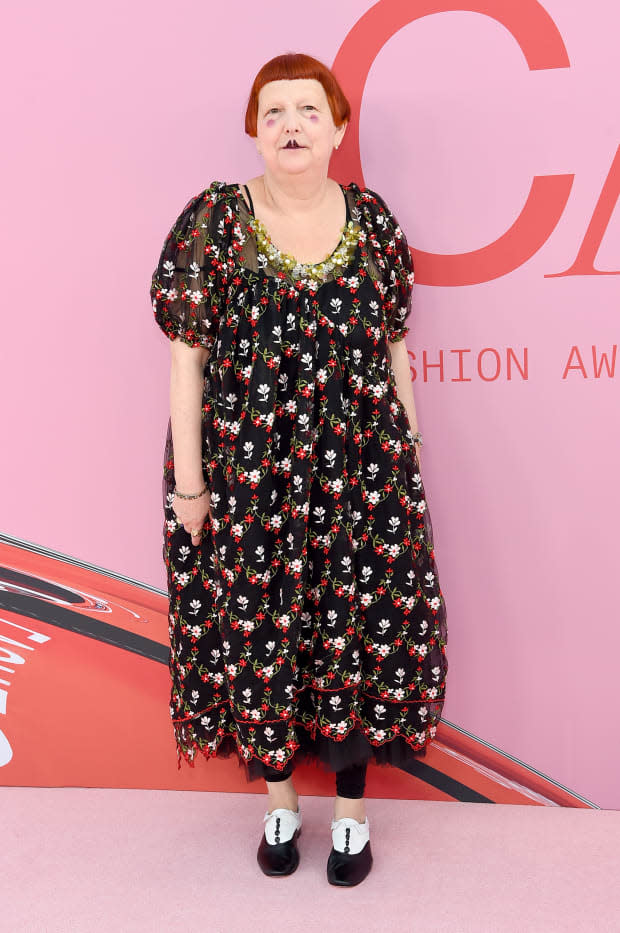 <p>Lynn Yaeger in Simone Rocha at the 2019 CFDA Fashion Awards. Photo: Dimitrios Kambouris/Getty Images</p>