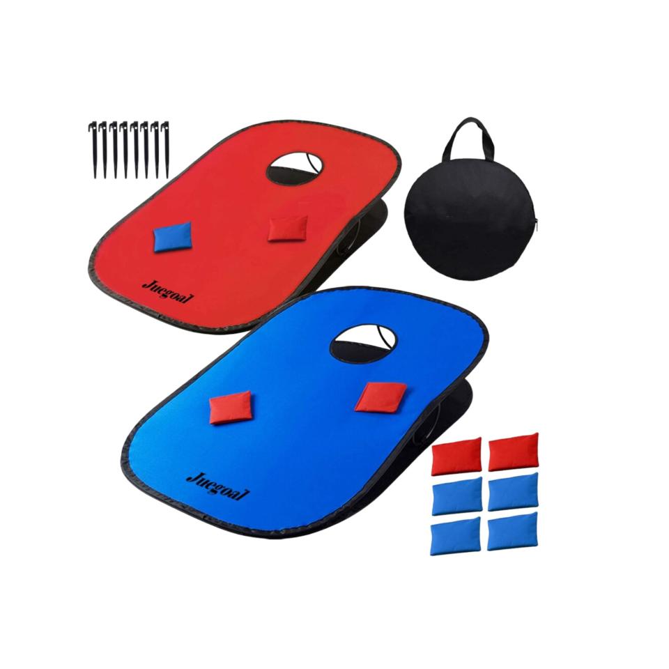 Collapsible and portable cornhole game