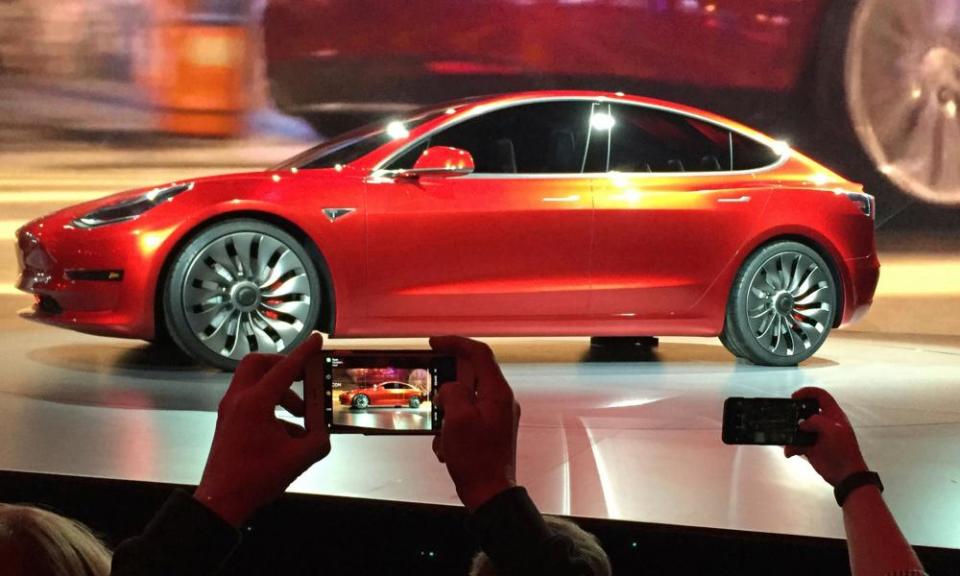 The Tesla Model 3 at a car show in California