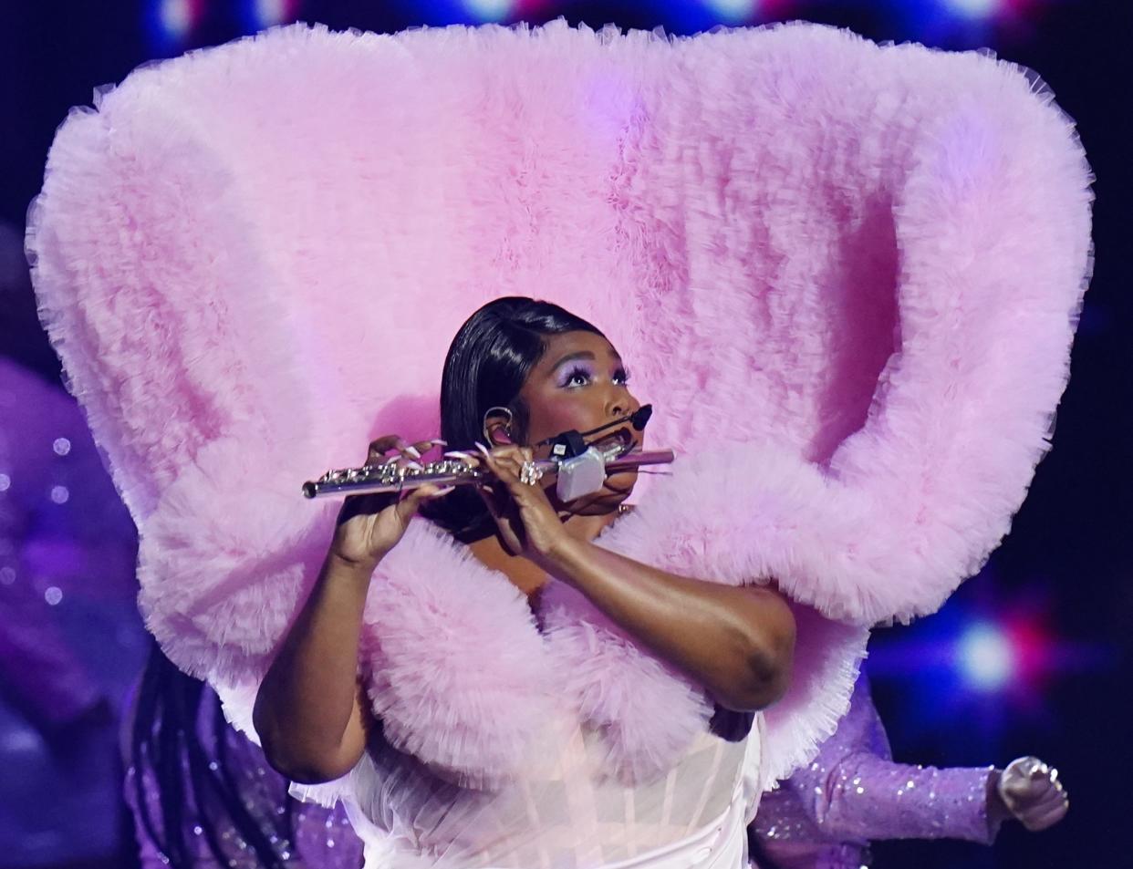 Lizzo performing at the 2023 Brit Awards (PA)