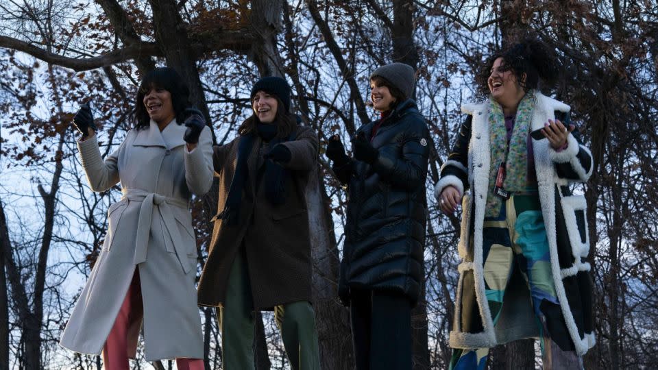 Carla Gugino, Melissa Benoist, Natasha Behnam, and Christina Elmore in 'The Girls on the Bus.' - Berlanti Productions/Factory Underground/My So-Called Company