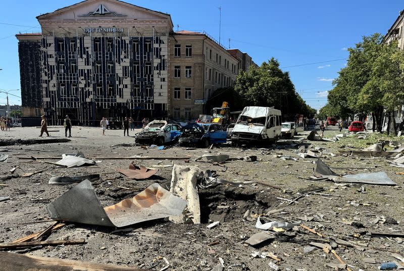 Aftermath of a Russian air attack in Kharkiv