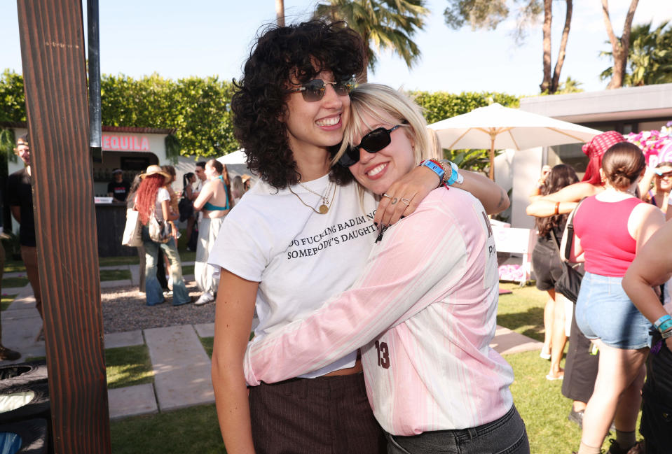 Towa Bird and Reneé Rapp at the Interscope & Capitol Records Coachella Party on April 13, 2024 in Palm Springs, California