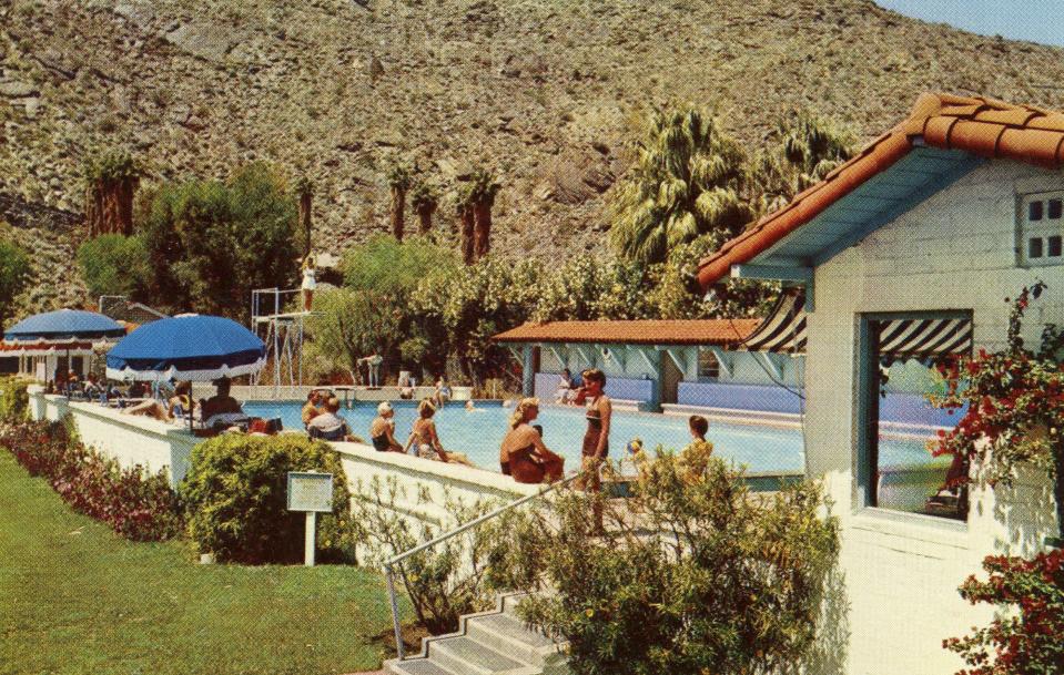 Guests enjoy the Desert Inn pool.