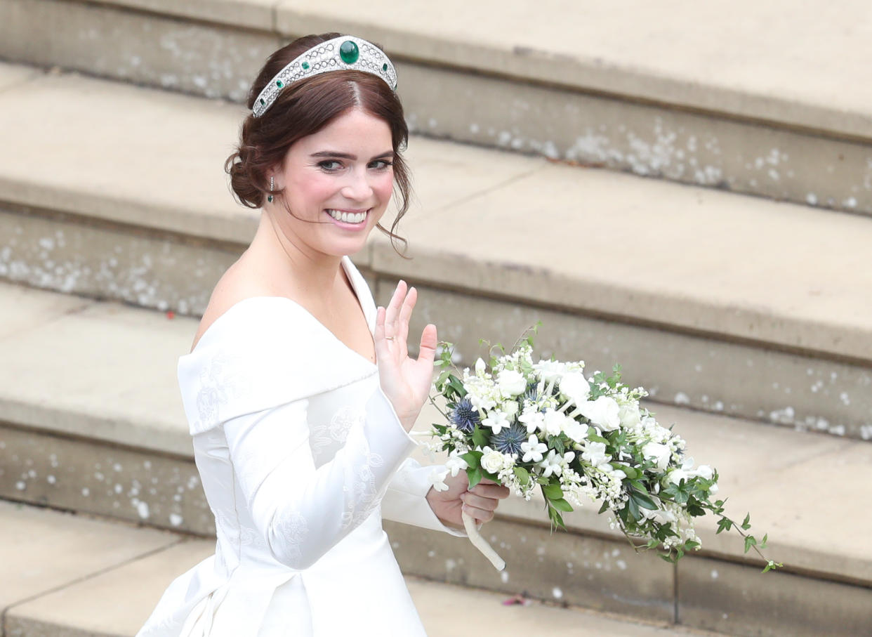 Princess Eugenie arriving at the chapel (PA)