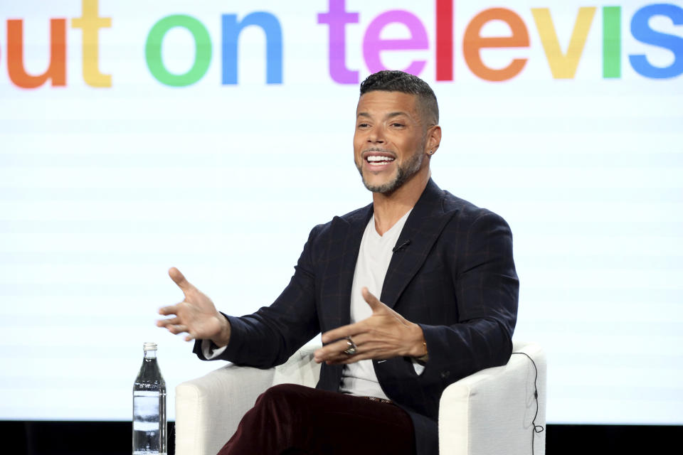 Wilson Cruz speaks at the "Visible: Out on Television" panel during the Apple+ TCA 2020 Winter Press Tour at the Langham Huntington, Sunday, Jan. 19, 2020, in Pasadena, Calif. (Photo by Willy Sanjuan/Invision/AP)