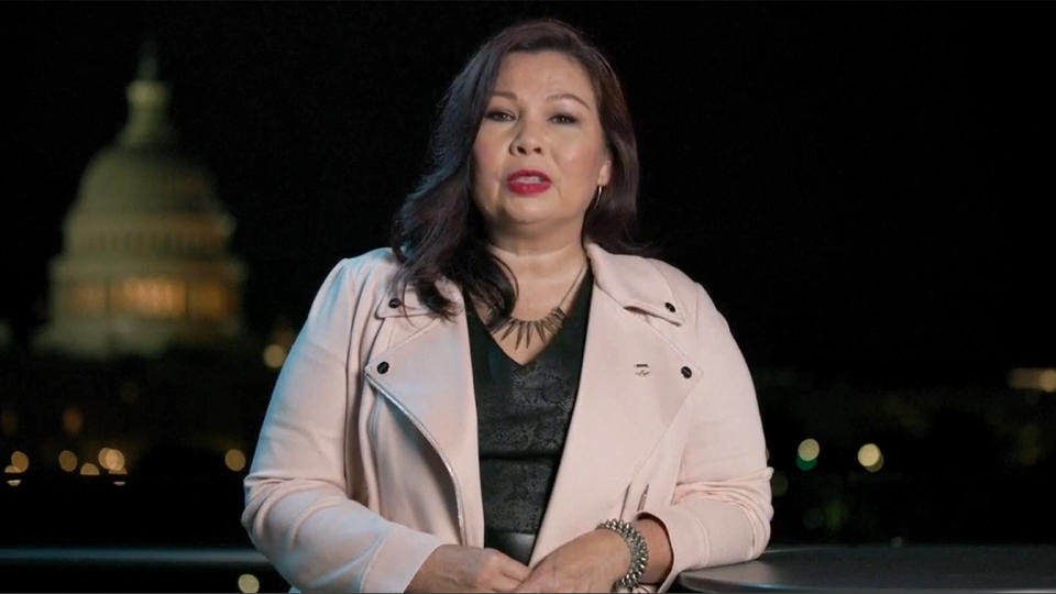 Sen. Tammy Duckworth speaks during the virtual Democratic National Convention on August 20, 2020. (via Reuters TV)