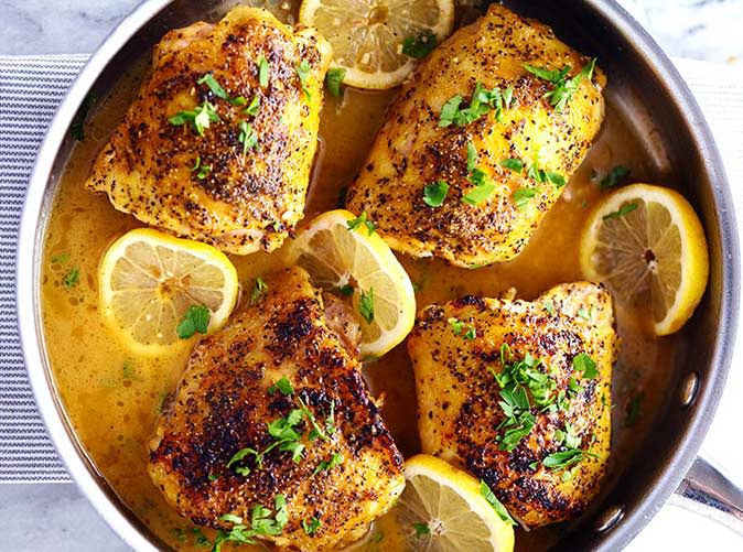 Lemon Pepper Chicken with Brown Butter Garlic Sauce