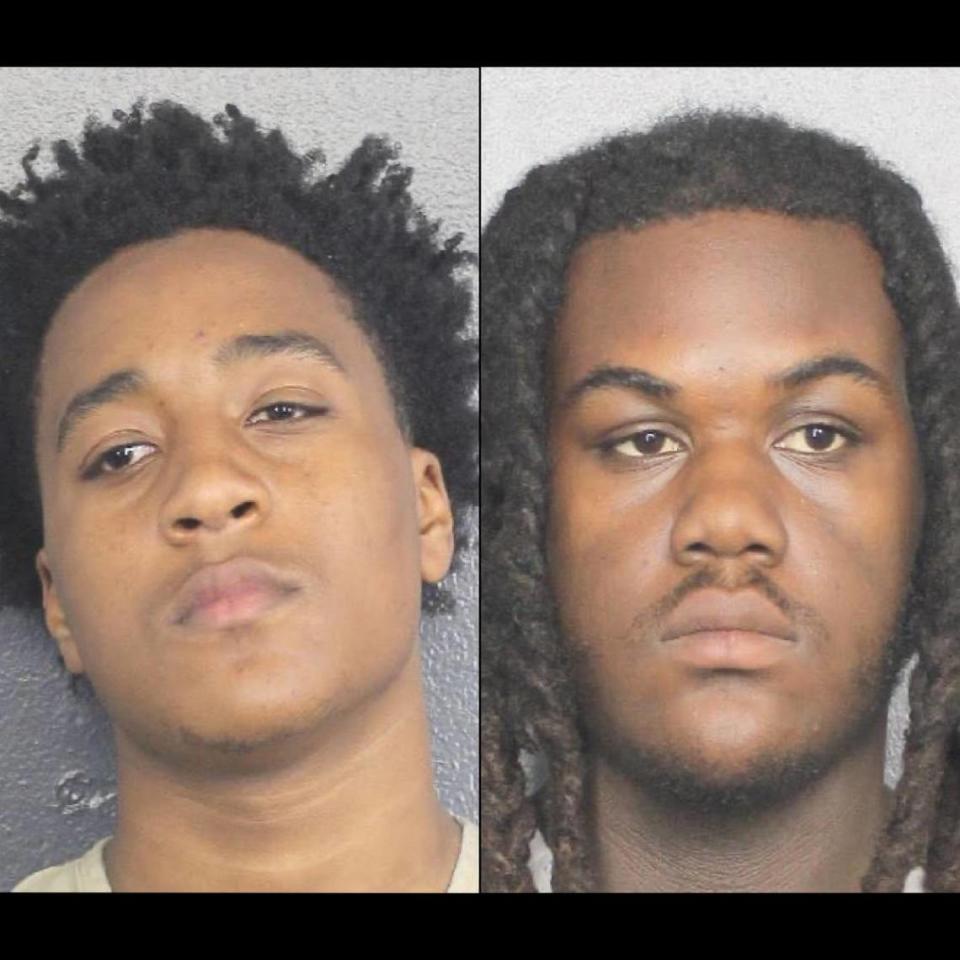 Morgan Deslouches (left) and Keshawn Paul Stewart (right) were arrested on gun charges in connection to the mass shooting at Hollywood Beach that left nine injured on Memorial Day, May 29, 2023. Hollywood Police Department