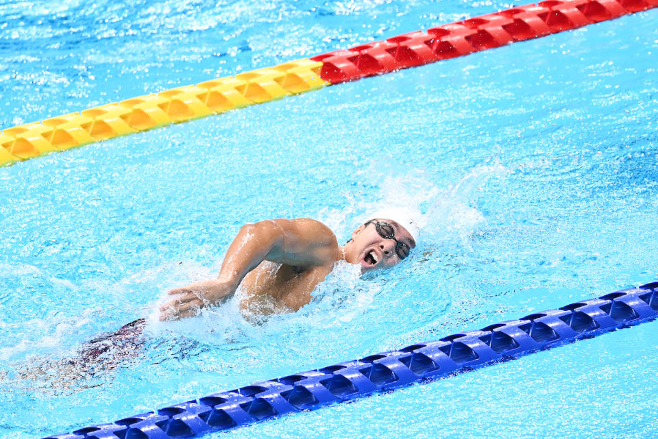 Singapore swimmer Toh Wei Soong competes in the men's 400m freestyle (S7) heats at the 2020 Tokyo Paralympics. (PHOTO: Sport Singapore)