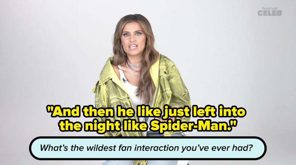 Nelly Furtado said, "And then he like just left into the night like Spider-Man"