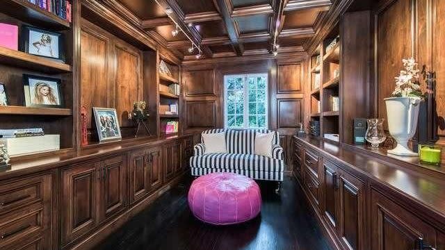 Ashley Benson's paneled den