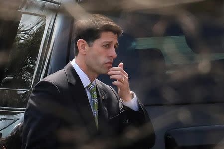 House Speaker Paul Ryan departs following a meeting with President Trump at the White House. REUTERS/Carlos Barria