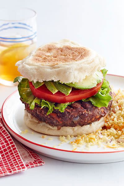 Black Bean Veggie Burger with Couscous