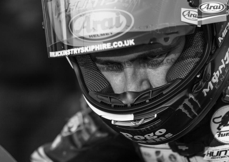 DOUGLAS, ISLE OF MAN - JUNE 01: Michael Dunlop awaits the start of practice with focus clearly etched on his face at The Isle of Man TT Races on June 01, 2016 on Douglas, Isle of Man. (Photo by Linden Adams/Getty Images)