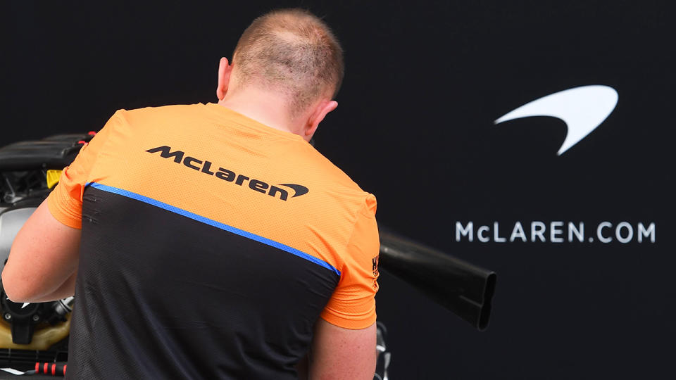 One member of the McLaren F1 team and two members of the Haas F1 team has been placed in isolation over fears they have contracted the coronavirus. (Photo by WILLIAM WEST/AFP via Getty Images)