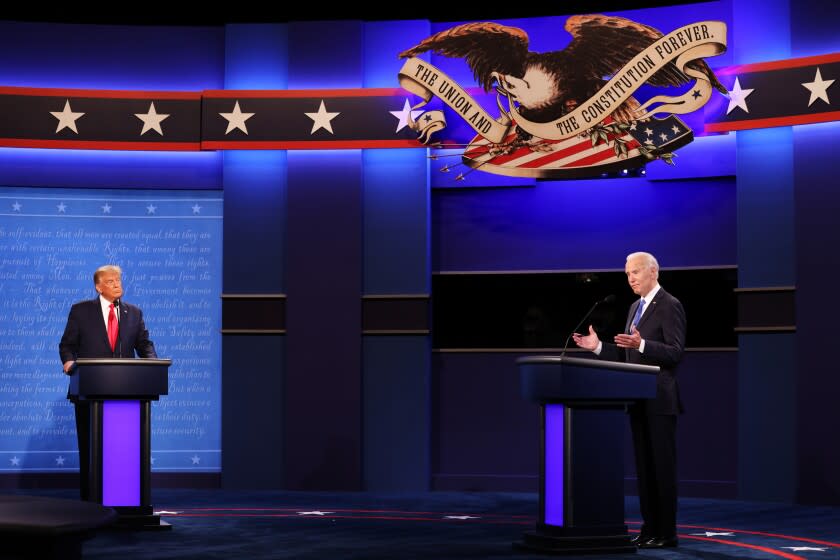 President Donald Trump and Democratic presidential nominee Joe Biden at Thursday's debate.