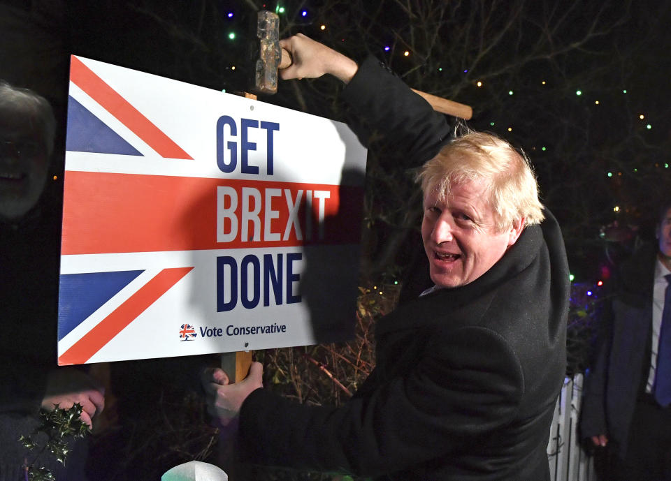  Boris Johnson's "Get Brexit Done" message was a hit with voters. (AP)