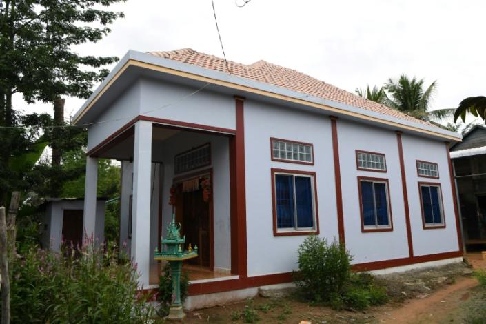 A new house in Cambodia built through microfinancing whose owner fled to escape huge debts